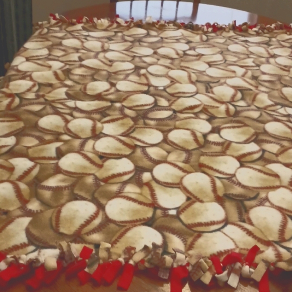 Baseball fleece throw blanket
